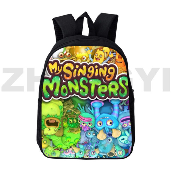 3D Printed My Singing Monsters Game School Bags Zipper Outdoor Sport Travel Backpack 12 16 Inch 2