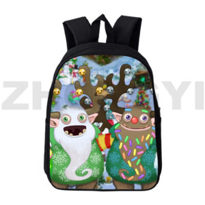 3D Printed My Singing Monsters Game School Bags Zipper Outdoor Sport Travel Backpack 12 16 Inch 3