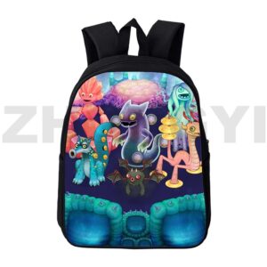 3D Printed My Singing Monsters Game School Bags Zipper Outdoor Sport Travel Backpack 12 16 Inch 4