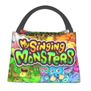 Custom My Singing Monsters Lunch Bag Women Thermal Cooler Insulated Lunch Boxes for Work Pinic or 1