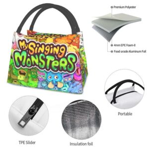 Custom My Singing Monsters Lunch Bag Women Thermal Cooler Insulated Lunch Boxes for Work Pinic or 4