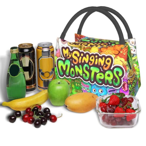 Custom My Singing Monsters Lunch Bag Women Thermal Cooler Insulated Lunch Boxes for Work Pinic or 5