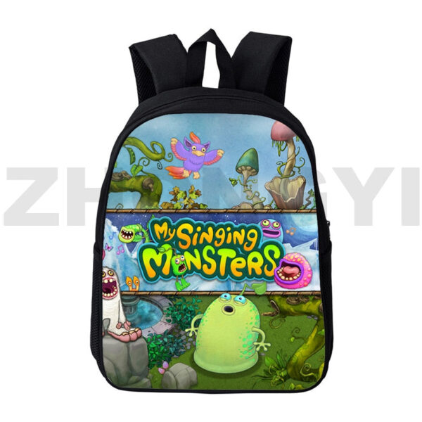 Cute Cartoon 3D My Singing Monsters School Backpack 12 16 Inch Men Travel Bag Canvas Rucksack 1