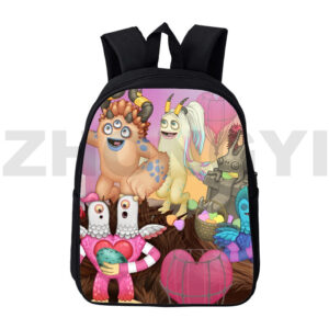 Cute Cartoon 3D My Singing Monsters School Backpack 12 16 Inch Men Travel Bag Canvas Rucksack 4