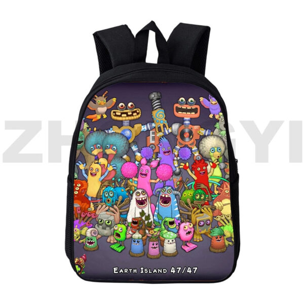 Cute Cartoon 3D My Singing Monsters School Backpack 12 16 Inch Men Travel Bag Canvas Rucksack 5