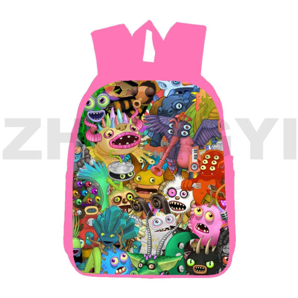 Lovely Girls My Singing Monsters School Backpack 3D High Capacity Travel Bag 12 16 Inch Students 1