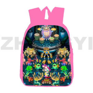 Lovely Girls My Singing Monsters School Backpack 3D High Capacity Travel Bag 12 16 Inch Students 4