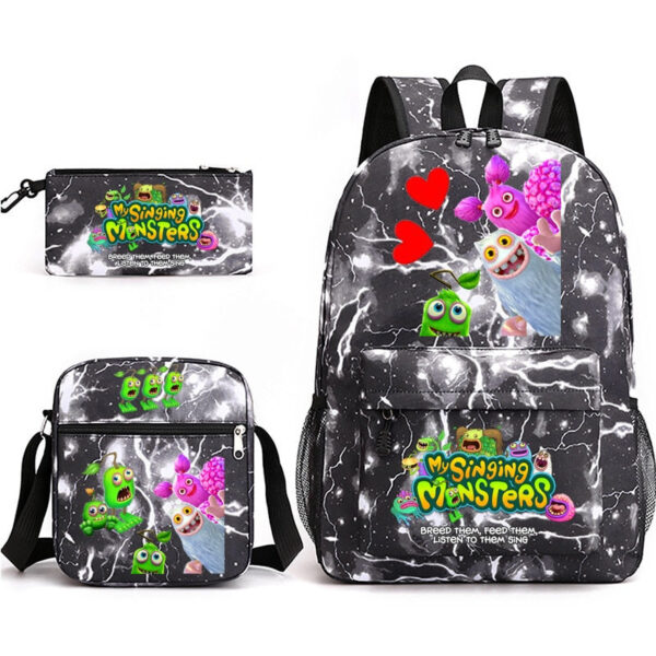 My Sing Monsters Backpack Student College Bookbag Business Laptop Satchel Travel Shoulder Bag 3D Anime Pencil 2