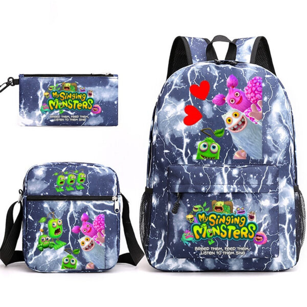 My Sing Monsters Backpack Student College Bookbag Business Laptop Satchel Travel Shoulder Bag 3D Anime Pencil 3