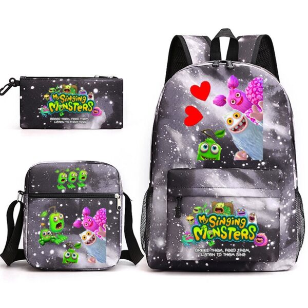 My Sing Monsters Backpack Student College Bookbag Business Laptop Satchel Travel Shoulder Bag 3D Anime Pencil 4