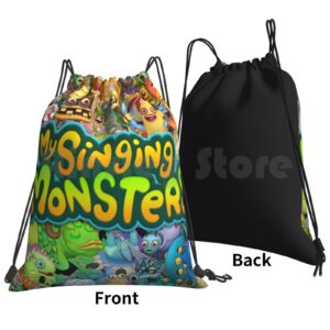 My Singing Monsters Characters And Title Backpack Drawstring Bag Riding Climbing Gym Bag My Singing Monsters 1