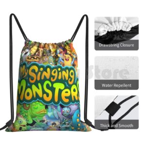 My Singing Monsters Characters And Title Backpack Drawstring Bag Riding Climbing Gym Bag My Singing Monsters 3