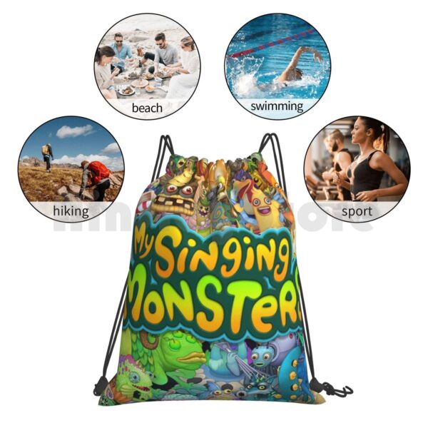 My Singing Monsters Characters And Title Backpack Drawstring Bag Riding Climbing Gym Bag My Singing Monsters 5