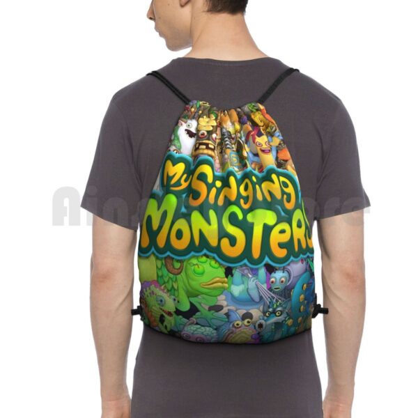 My Singing Monsters Characters And Title Backpack Drawstring Bag Riding Climbing Gym Bag My Singing Monsters