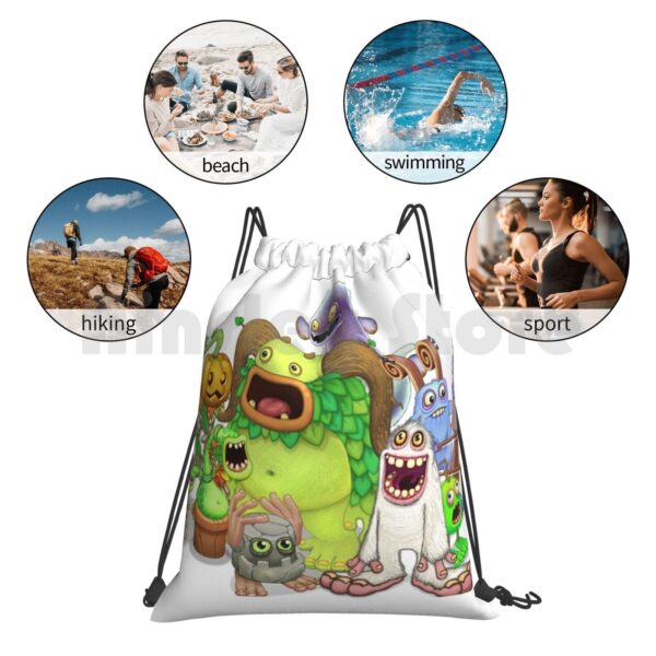 My Singing Monsters Characters Backpack Drawstring Bag Riding Climbing Gym Bag My Singing Monsters My Singing 5