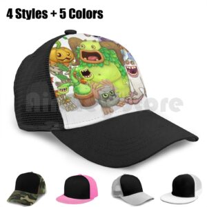 My Singing Monsters Characters Baseball Cap Unisex Mesh Casual Print Adjustable My Singing Monsters My Singing