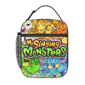 My Singing Monsters Thermal Insulated Lunch Bag Cartoon Anime Game Portable Lunch Container Travel Multifunction Food 1